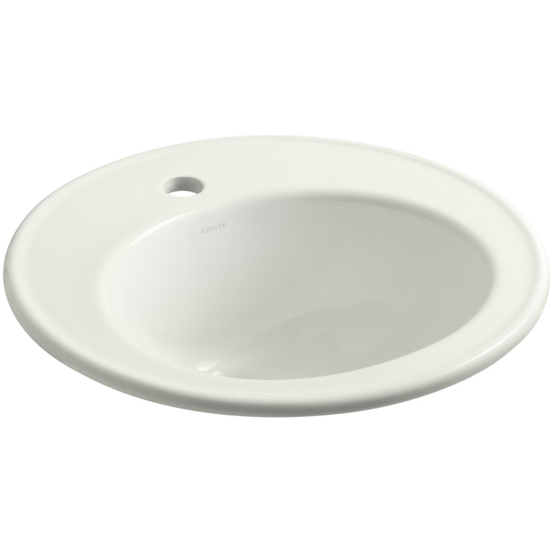 Kohler Brookline 19" Diameter DropIn Bathroom Sink with Single Faucet